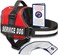 Industrial Puppy Service Dog Vest Harness Durable Adjustable Vest for Dog with Reflective Straps Removable Patches 50 ADA Cards Handle DRing Travel and Daily Use Bright Red Medium 2532