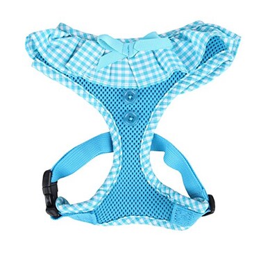 Puppia Vivien Dog Harness OverTheHead All Season Cute No Pull No Choke Walking Training Adjustable for Small Dog Sky Blue Large