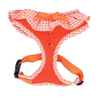 Puppia Vivien Dog Harness OvertheHead All Season Cute No Pull No Choke Walking Training Adjustable for Small Dog Orange Medium