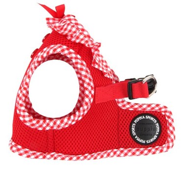 Puppia Vivien Vest Dog Harness Stepin All Season Mesh Cute No Pull No Choke Walking Training for Small Dog Red Medium