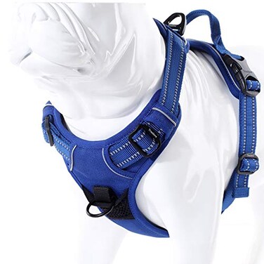 JUXZH Truelove No Pull Dog Harness with Easy Control Handle and 2 Leash AttachmentsReflective Adjustable Pet Vest