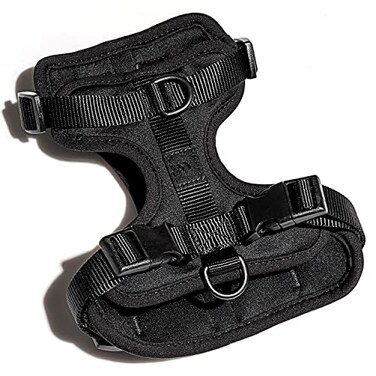 Wild One Dog Harness The Original NoPull Pet Harness with 3 Leash Clips Adjustable Soft Padded Vest Comfortable Stretchy Size L Black