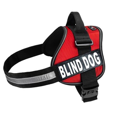 Doggie Stylz Blind Dog Harness No Pull No Escape Adjustable Service Dog Vest with Handle for Training Mobility Reflective Accessories Patches for Blind Dogs