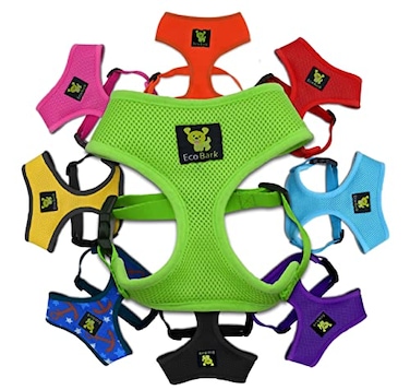 EcoBark Dog Harness EcoFriendly Max Comfort Harnesses Luxurious Soft Mesh Halter Over the Head Harness Vest No Pull and No Choke for Puppy Toy Breeds Small Dogs Medium Green