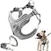 SAEGYPET Dog Harness with Leash Set Reflective Strips Adjustable Step in with Breathable Padded Vest Harness for Small Large Dogs Training and Running S Gray