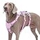 Huntboo Escape Proof Dog Harness No Pull Reflective Harness with Lift Handle Adjustable Pet Vest with Front and Back Leash Clips for Small Medium Large Dogs Walking Hiking Training PinkL