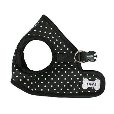 Puppia Dotty Stepin Vest Dog Harness No Pull No Choke Easy Wear Training Walking for Small Dog Small Black