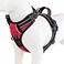 PHOEPET Reflective Dog Harness No Pull Large Breed Vest with 2 Metal Leash Attachment HooksXL Red