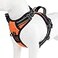 PHOEPET Reflective Dog Harness No Pull Large Breed Vest with 2 Metal Leash Attachment HooksL Orange