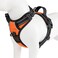 PHOEPET Reflective Dog Harness No Pull Large Breed Vest with 2 Metal Leash Attachment HooksXL Orange