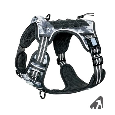 AUROTH Tactical Dog Harness for Small Medium Large Dogs No Pull Adjustable Reflective K9 Working Training Easy Control Military Service Dog Harness M Black Ink