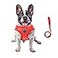 FEimaX Dog Harness and Leash Set for Walking Soft Mesh Adjustable Easy Control Lightweight Cat Vest Harnesses with Reflective Strips Escape Proof Small Dogs Cats Vests Red Large