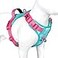 PHOEPET No Pull Dog Harness Unique Colors Reflective Adjustable Dog Vest with Soft Training Handle Metal Clips for Small Medium Large Dogs Mint Green Base Pink StrapsL