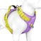 PHOEPET No Pull Dog Harness Unique Colors Reflective Adjustable Dog Vest with Soft Training Handle Metal Clips for Small Medium Large Dogs Baby Purple Base Yellow StrapsXL