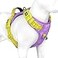 PHOEPET No Pull Dog Harness Unique Colors Reflective Adjustable Dog Vest with Soft Training Handle Metal Clips for Small Medium Large Dogs Baby Purple Base Yellow StrapsS