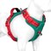 PHOEPET No Pull Dog Harness Unique Colors Reflective Adjustable Dog Vest with Soft Training Handle Metal Clips for Small Medium Large Dogs Dark Green Base Red StrapsL