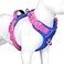 PHOEPET No Pull Dog Harness Unique Colors Reflective Adjustable Dog Vest with Soft Training Handle Metal Clips for Small Medium Large Dogs Royal Blue Base Pink StrapsXL