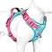 PHOEPET No Pull Dog Harness Unique Colors Reflective Adjustable Dog Vest with Soft Training Handle Metal Clips for Small Medium Large Dogs Mint Green Base Pink StrapsS
