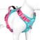 PHOEPET No Pull Dog Harness Unique Colors Reflective Adjustable Dog Vest with Soft Training Handle Metal Clips for Small Medium Large Dogs Mint Green Base Pink StrapsS