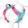 PHOEPET No Pull Dog Harness Unique Colors Reflective Adjustable Dog Vest with Soft Training Handle Metal Clips for Small Medium Large Dogs Mint Green Base Pink StrapsS