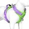 PHOEPET No Pull Dog Harness Unique Colors Reflective Adjustable Dog Vest with Soft Training Handle Metal Clips for Small Medium Large Dogs Green Base Purple StrapsS