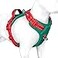 PHOEPET No Pull Dog Harness Unique Colors Reflective Adjustable Dog Vest with Soft Training Handle Metal Clips for Small Medium Large Dogs Dark Green Base Red StrapsS