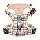 PoyPet Plaid Dog Harness No Pull Front Clip Pet Vest Harness Soft Padded Reflective Adjustable Walking Harness with Handle for Medium DogsCheckered BeigeM