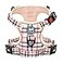 PoyPet Plaid Dog Harness No Pull Front Clip Pet Vest Harness Soft Padded Reflective Adjustable Walking Harness with Handle for Large DogsCheckered BeigeL