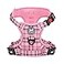 PoyPet No Pull Dog Harness Release at Neck Reflective Adjustable No Choke Pet Vest with Front Back 2 Leash Attachments Soft Control Training Handle for Large DogsCheckered PinkXL