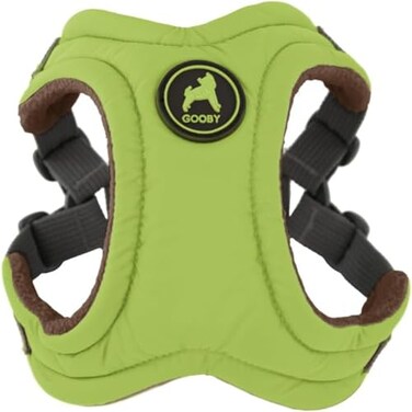 Gooby Escape Free Memory Foam Harness Green Small No Pull Stepin Dog Harness with Four Point Adjustment for Small to Medium Dogs