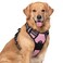 rabbitgoo Dog Harness No Pull with 2 Leash Clips Adjustable Soft Padded Reflective Oxford No Choke Pet Vest with Easy Control Handle for Large Dogs Pink XL
