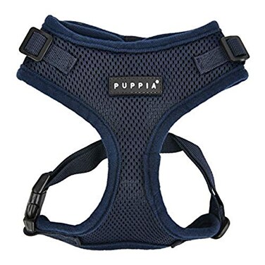 Puppia Authentic RiteFit Harness with Adjustable Neck Navy Large