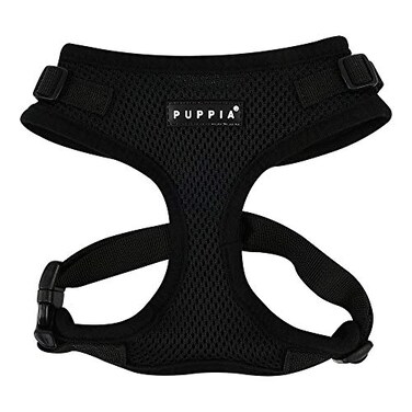 Puppia Authentic RiteFit Harness with Adjustable Neck Black ExtraLarge