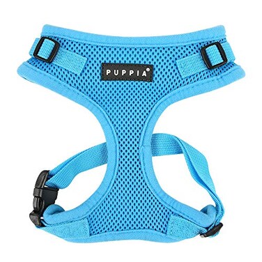 Puppia Authentic RiteFit Harness with Adjustable Neck Sky Blue Large