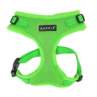 Puppia Authentic RiteFit Harness with Adjustable Neck Green Medium