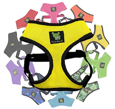 EcoBark Classic Dog Harness Over The Head No Pull No Choke Design Soft Padded Mesh Breathable Vest for EcoFriendly Easy Control Walking for Large Extra Large Dogs XXL Yellow