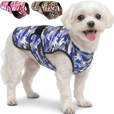 LUCOLOVE Dog Cooling Vest 2Layer Cooling with Soft Microfiber Fabric Lightweight Adjustable and Comfortable UV Protection for Small to Large Dogs Relief in Hot Weather Blue XSmall