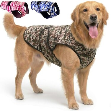 LUCOLOVE Dog Cooling Vest 2Layer Lightweight Performance UPF50 Full Coverage Adjustable Fit for Small to Large Dogs Green XLarge