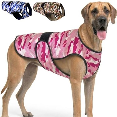 LUCOLOVE Dog Cooling Vest 2Layer Cooling with Soft Microfiber Fabric Lightweight Adjustable and Comfortable UV Protection for Small to Large Dogs Relief in Hot Weather Pink XXLarge