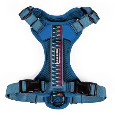 Wilderdog Lightweight Dog Harness with Reflective Straps Medium Pacific Blue
