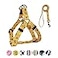 QQPETS Dog Harness Leash Set Adjustable Heavy Duty No Pull Halter Harnesses for Small Medium Large Breed Dogs Back Clip AntiTwist Perfect for Walking XS1218 Chest Girth Yellow Bee