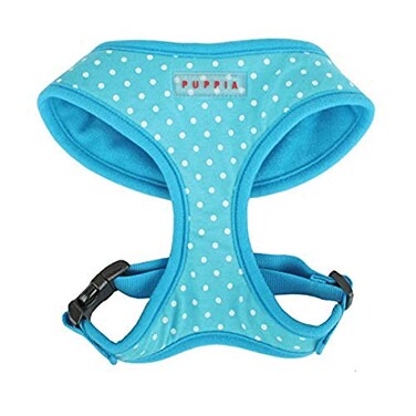 Puppia Dotty Dog Harness OverTheHead No Pull No Choke Walking Training Adjustable for Small Medium Dog Small Sky Blue