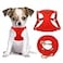 CHEDE No Pull Puppy Harness and Multifunction Dog Leash Set 8 Colors Soft Adjustable No Choke Escape Proof CuteLightweight Pet Vest Harness for Small and Medium Dog XS Red