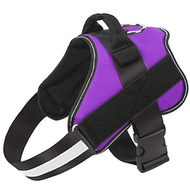 Bolux Dog Harness NoPull Reflective Dog Vest Breathable Adjustable Pet Harness with Handle for Outdoor Walking No More Pulling Tugging or Choking Purple L