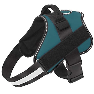 Bolux Dog Harness NoPull Reflective Dog Vest Breathable Adjustable Pet Harness with Handle for Outdoor Walking No More Pulling Tugging or Choking Turquoise L