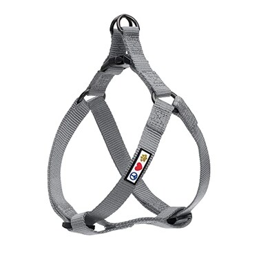 Pawtitas Solid Stepin Dog Harness Adjustable NoPull Vest for Puppies to Seniors Safe Comfortable L Grey