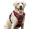 rabbitgoo Dog Harness No Pull with 2 Leash Clips Adjustable Soft Padded Reflective Oxford No Choke Pet Vest with Easy Control Handle for Large Dogs Black Red L