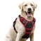rabbitgoo Dog Harness No Pull with 2 Leash Clips Adjustable Soft Padded Reflective Oxford No Choke Pet Vest with Easy Control Handle for Large Dogs Black Red L