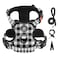 IVYLANE IVYLANE No Pull Dog Harness with Leash Set Reflective No Choke Pet VestAdjustable Oxford Dog Vest Harness with Easy Control Handle for Large Dogs Checkered BlackL
