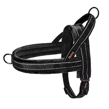 Didog Soft Flannel Padded Dog Vest Harness No PullQuick Fit Reflective Dog Strap Harness Easy for Training Walking MChest 2126 Black